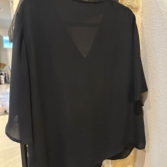Meaeor button down sheer black blouse 2x  XXL - Picture 5 of 9